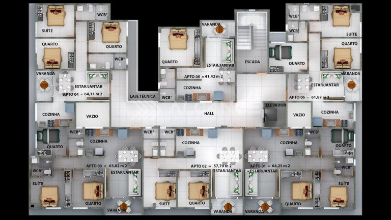 Imagem Apartamento com 3 Quartos à Venda, 63 m² em Poço - Cabedelo Imagem Apartamento com 3 Quartos à Venda, 63 m² em Poço - Cabedelo