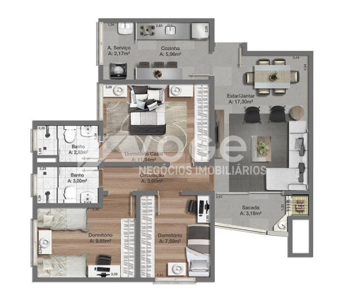 Imagem Apartamento com 2 Quartos à Venda, 64 m² em Centro - Esteio Imagem Apartamento com 2 Quartos à Venda, 64 m² em Centro - Esteio