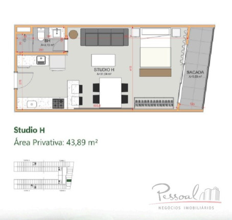 Imagem Apartamento com 1 Quarto à Venda, 61 m² em Saco Grande - Florianópolis