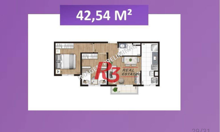 Imagem Apartamento com 2 Quartos à Venda, 42 m² em Jabaquara - Santos Imagem Apartamento com 2 Quartos à Venda, 42 m² em Jabaquara - Santos