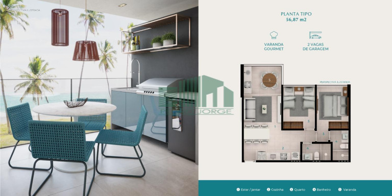 Imagem Apartamento com 3 Quartos à Venda, 56 m² em Muro Alto - Ipojuca Imagem Apartamento com 3 Quartos à Venda, 56 m² em Muro Alto - Ipojuca