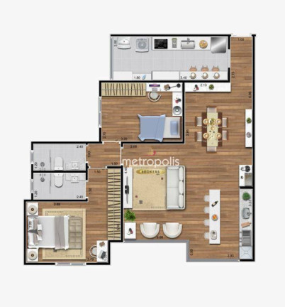 Imagem Apartamento com 3 Quartos à Venda, 91 m² em Santo Antônio - São Caetano Do Sul