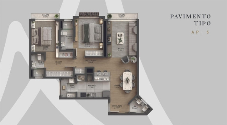 Imagem Apartamento com 2 Quartos à Venda, 87 m² em Avenida Central - Gramado Imagem Apartamento com 2 Quartos à Venda, 87 m² em Avenida Central - Gramado