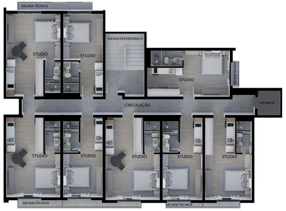 Imagem Studio com 1 Quarto à Venda, 3.196 m² em Cristo Rei - Curitiba