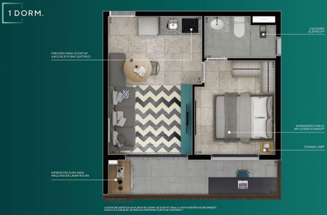 Imagem Studio com 1 Quarto à Venda, 24 m² em Campo Belo - São Paulo Imagem Studio com 1 Quarto à Venda, 24 m² em Campo Belo - São Paulo