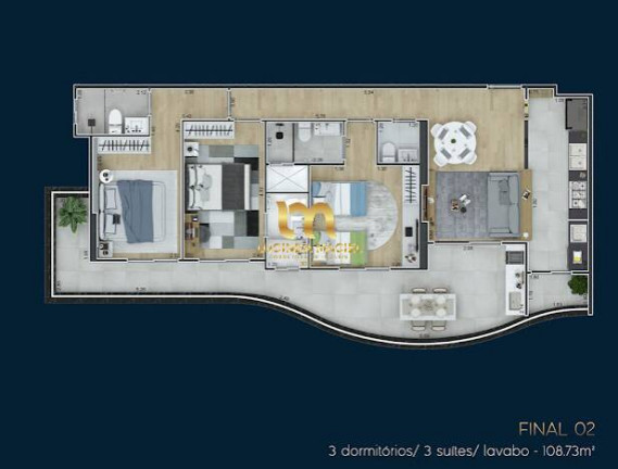 Imagem Apartamento com 2 Quartos à Venda, 77 m² em Guilhermina - Praia Grande