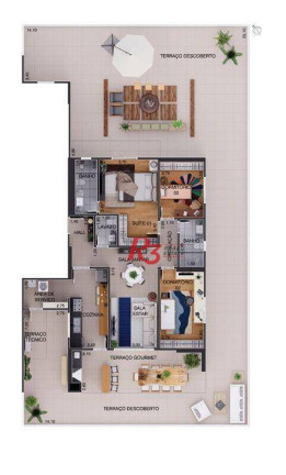 Imagem Apartamento com 3 Quartos à Venda, 170 m² em Aparecida - Santos Imagem Apartamento com 3 Quartos à Venda, 170 m² em Aparecida - Santos