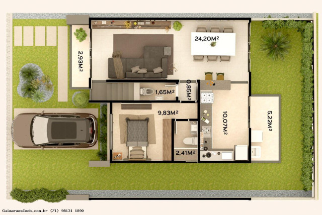 Imagem Casa com 4 Quartos à Venda, 124 m² em Alphaville (abrantes) - Camaçari