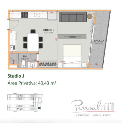 Apartamento com 1 Quarto à Venda, 63 m² em Saco Grande - Florianópolis