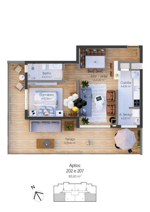 Imagem Apartamento com 1 Quarto à Venda, 54 m² em Moura - Gramado Imagem Apartamento com 1 Quarto à Venda, 54 m² em Moura - Gramado