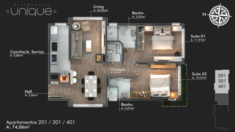 Imagem Apartamento com 2 Quartos à Venda, 74 m² em Floresta - Gramado Imagem Apartamento com 2 Quartos à Venda, 74 m² em Floresta - Gramado