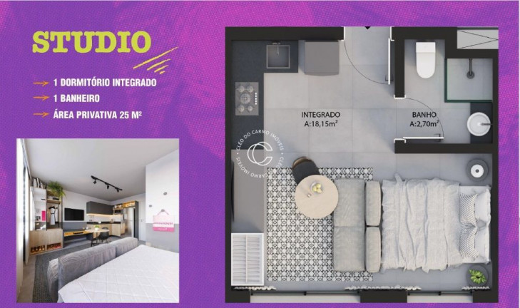 Imagem Imóvel com 1 Quarto à Venda, 24 m² em Camobi - Santa Maria Imagem Imóvel com 1 Quarto à Venda, 24 m² em Camobi - Santa Maria