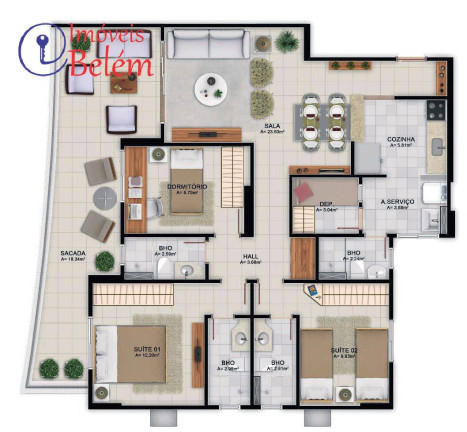 Imagem Apartamento com 3 Quartos à Venda, 114 m² em Umarizal - Belém Imagem Apartamento com 3 Quartos à Venda, 114 m² em Umarizal - Belém