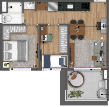 Imagem Apartamento com 1 Quarto à Venda, 45 m² em Mirandópolis - São Paulo Imagem Apartamento com 1 Quarto à Venda, 45 m² em Mirandópolis - São Paulo