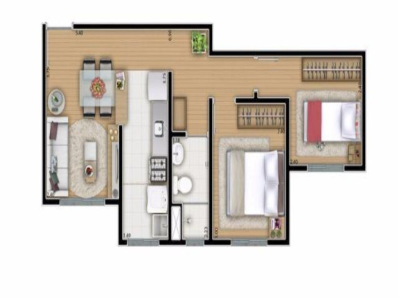 Imagem Apartamento com 2 Quartos à Venda, 48 m² em Parque Nações Unidas - São Paulo Imagem Apartamento com 2 Quartos à Venda, 48 m² em Parque Nações Unidas - São Paulo