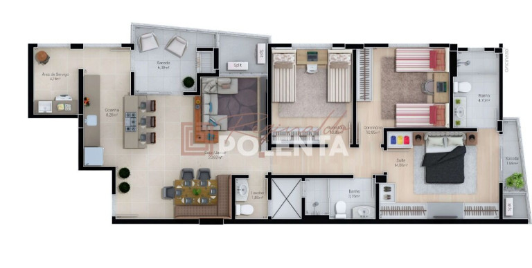 Imagem Apartamento com 3 Quartos à Venda, 109 m² em Centro - Içara