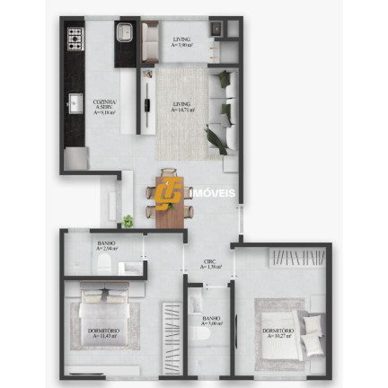 Imagem Apartamento com 2 Quartos à Venda, 63 m² em Tabuleiro - Camboriú Imagem Apartamento com 2 Quartos à Venda, 63 m² em Tabuleiro - Camboriú