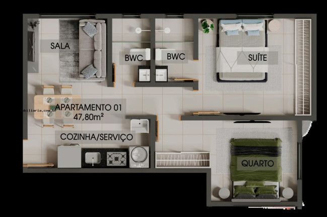 Imagem Apartamento com 2 Quartos à Venda, 47 m² em Bessa - João Pessoa Imagem Apartamento com 2 Quartos à Venda, 47 m² em Bessa - João Pessoa