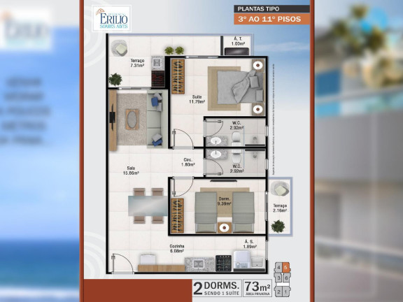 Imagem Imóvel com 2 Quartos à Venda, 73 m² em Maracanã - Praia Grande