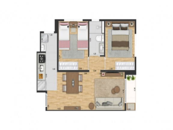 Foto do imóvel Apartamento com 2 Quartos à Venda, 47 m² em Petrópolis - São Bernardo Do Campo