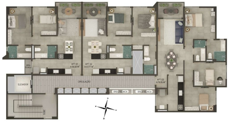 Imagem Apartamento com 2 Quartos à Venda, 56 m² em Bancários - João Pessoa Imagem Apartamento com 2 Quartos à Venda, 56 m² em Bancários - João Pessoa