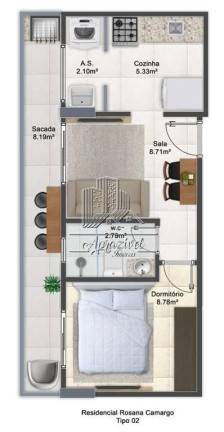 Imagem Apartamento com 1 Quarto à Venda, 40 m² em Guilhermina - Praia Grande