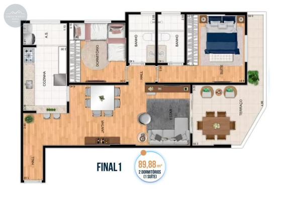 Imagem Apartamento com 2 Quartos à Venda, 93 m² em Aviação - Praia Grande