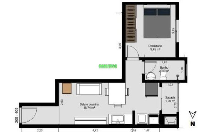 Imagem Apartamento com 1 Quarto à Venda, 39 m² em Camobi - Santa Maria Imagem Apartamento com 1 Quarto à Venda, 39 m² em Camobi - Santa Maria