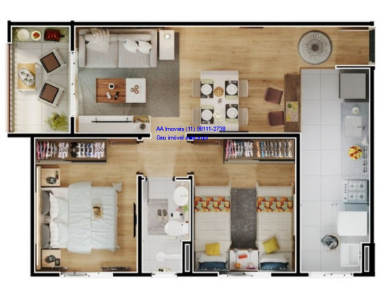 Imagem Apartamento com 2 Quartos à Venda, 50 m² em Jardim Maria Helena - Taboão Da Serra