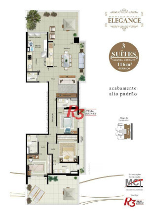 Apartamento com 3 Quartos à Venda, 117 m² em Ponta Da Praia - Santos