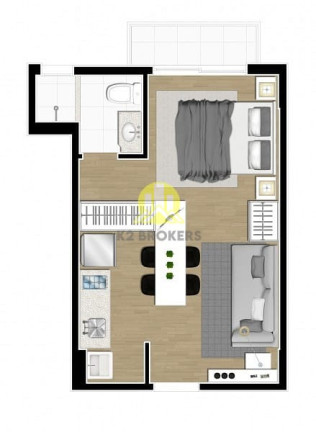 Imagem Apartamento com 1 Quarto à Venda, 32 m² em Portão - Curitiba Imagem Apartamento com 1 Quarto à Venda, 32 m² em Portão - Curitiba