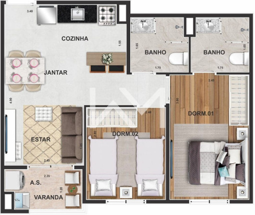 Imagem Apartamento com 2 Quartos à Venda, 47 m² em Vila Flórida - Guarulhos Imagem Apartamento com 2 Quartos à Venda, 47 m² em Vila Flórida - Guarulhos