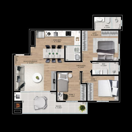 Imagem Apartamento com 3 Quartos à Venda, 88 m² em Saguaçu - Joinville