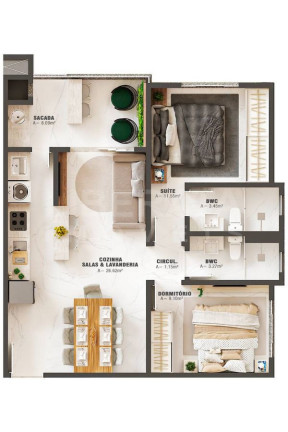 Imagem Apartamento com 2 Quartos à Venda, 74 m² em Gravatá - Navegantes Imagem Apartamento com 2 Quartos à Venda, 74 m² em Gravatá - Navegantes