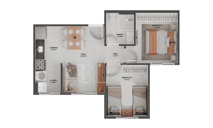 Imagem Apartamento com 2 Quartos à Venda, 42 m² em Aribiri - Vila Velha