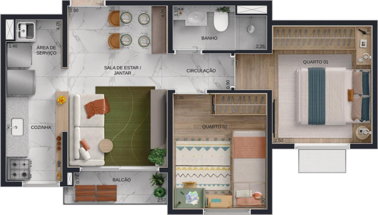 Imagem Apartamento com 2 Quartos à Venda, 61 m² em Parque Amazônia - Goiânia Imagem Apartamento com 2 Quartos à Venda, 61 m² em Parque Amazônia - Goiânia