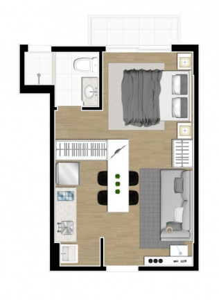 Imagem Apartamento com 1 Quarto à Venda, 32 m² em Portão - Curitiba Imagem Apartamento com 1 Quarto à Venda, 32 m² em Portão - Curitiba