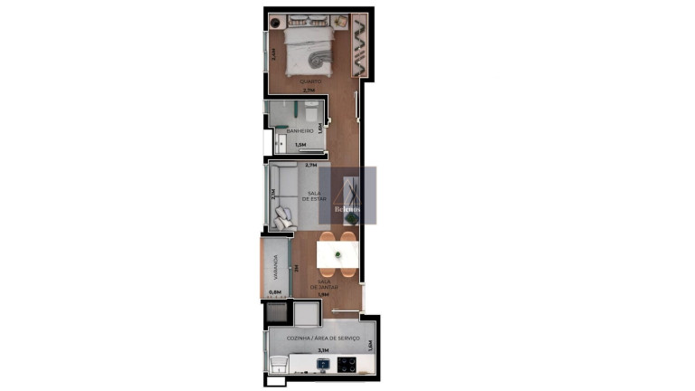 Imagem Apartamento com 2 Quartos à Venda, 61 m² em Boa Vista - Curitiba