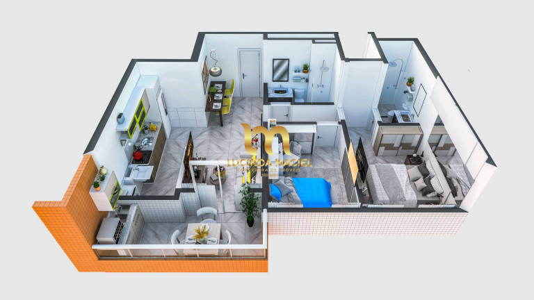 Imagem Apartamento com 2 Quartos à Venda, 87 m² em Guilhermina - Praia Grande