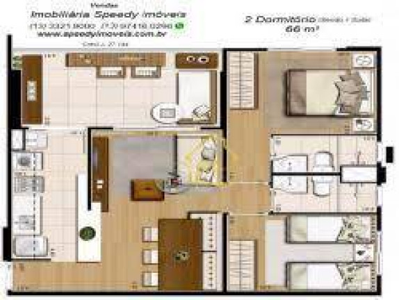 Imagem Apartamento com 2 Quartos à Venda, 120 m² em José Menino - Santos