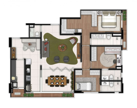 Imagem Apartamento com 3 Quartos à Venda, 130 m² em Jardim América - Goiânia Imagem Apartamento com 3 Quartos à Venda, 130 m² em Jardim América - Goiânia