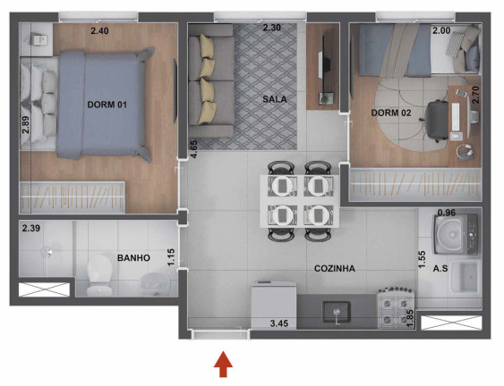 Imagem Apartamento com 2 Quartos à Venda, 38 m² em Santo Amaro - São Paulo