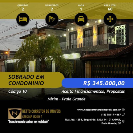 Casa com 2 Quartos à Venda, 60 m² em Mirim - Praia Grande