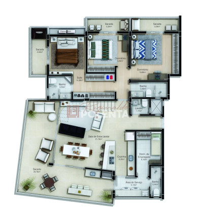 Imagem Apartamento com 3 Quartos à Venda, 159 m² em Pio Corrêa - Criciúma
