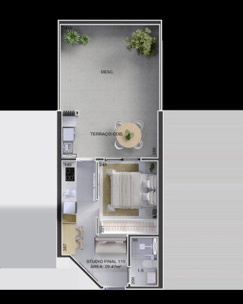 Imagem Imóvel com 1 Quarto à Venda, 25 m² em Boa Vista - Curitiba