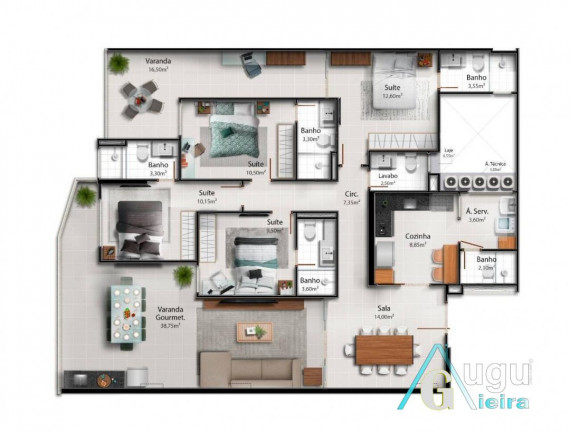 Imagem Apartamento com 4 Quartos à Venda, 163 m² em Enseada Azul - Guarapari