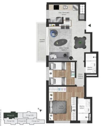 Imagem Imóvel com 2 Quartos à Venda, 68 m² em Menino Deus - Porto Alegre Imagem Imóvel com 2 Quartos à Venda, 68 m² em Menino Deus - Porto Alegre