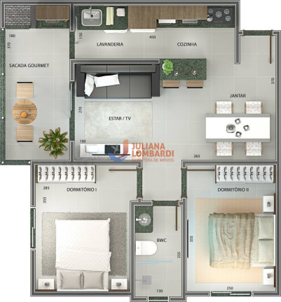 Imagem Apartamento com 2 Quartos à Venda, 61 m² em Pioneiros Catarinenses - Cascavel