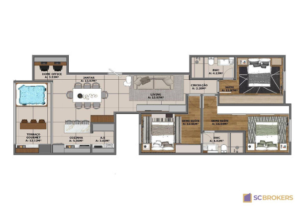 Imagem Apartamento com 3 Quartos à Venda, 121 m² em São Judas - Itajaí Imagem Apartamento com 3 Quartos à Venda, 121 m² em São Judas - Itajaí