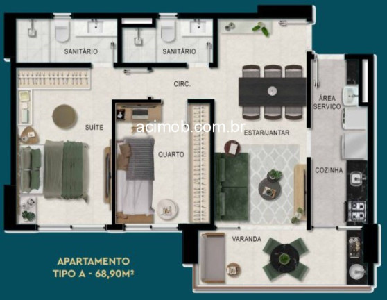 Imagem Imóvel com 2 Quartos à Venda, 65 m² em Caminho Das árvores - Salvador